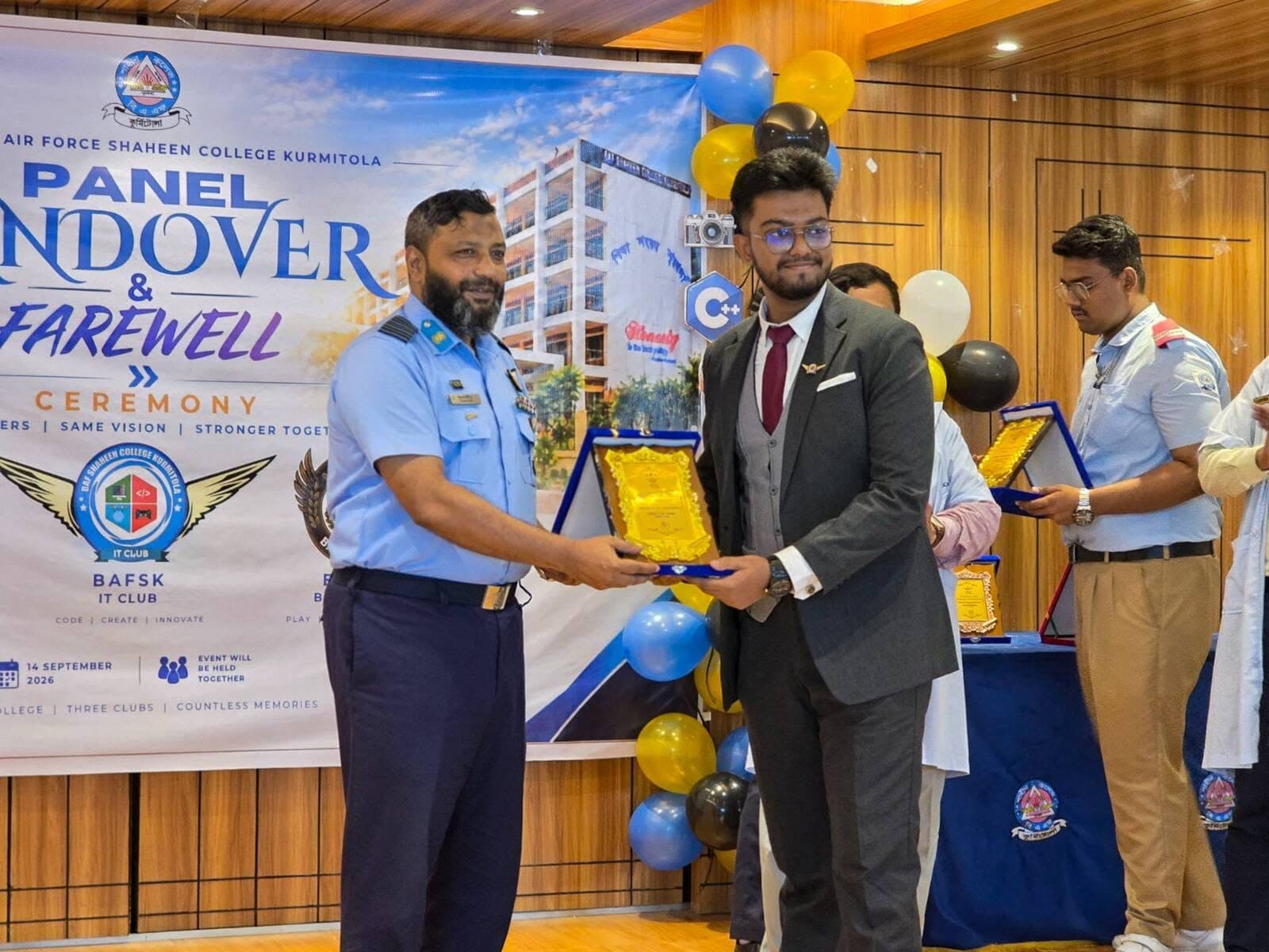 Panel handover and badge ceremony